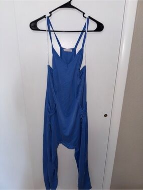 Ces Femme Royal Blue Draped Jumpsuit